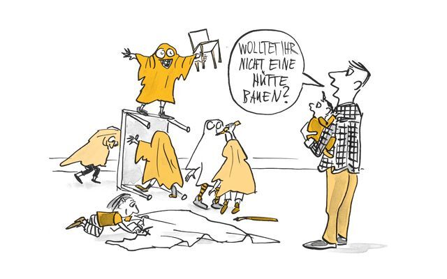 Illustration Kinder verkleiden sich als Gespenster