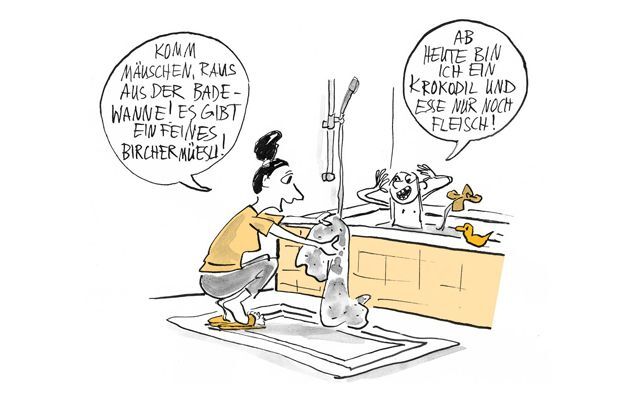 Illustration Kind und Mutter spassen in der Badewanne
