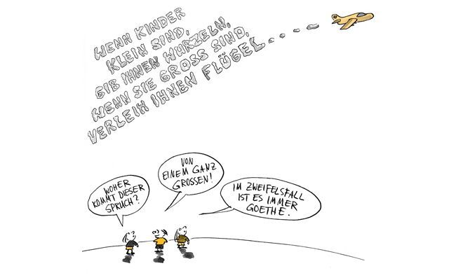 Illustration Spruch über Kinder