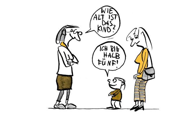 Illustration Kind wird nach Alter gefragt