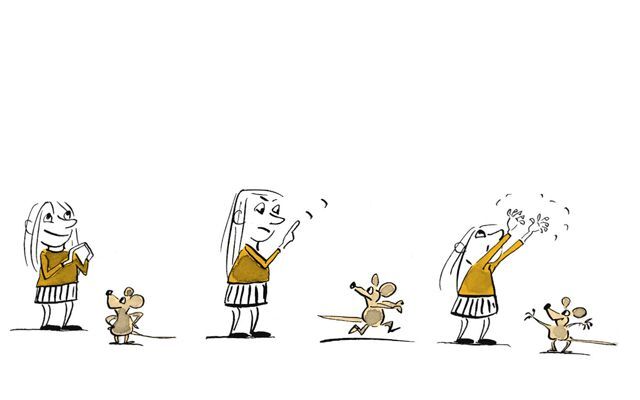 Illustration Kind spielt mit einer Maus