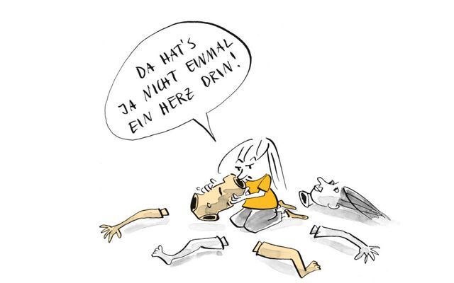 Illustration Kind baut Spielpuppe auseinander