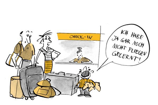 Illustration Kind hat noch nicht fliegen gelernt