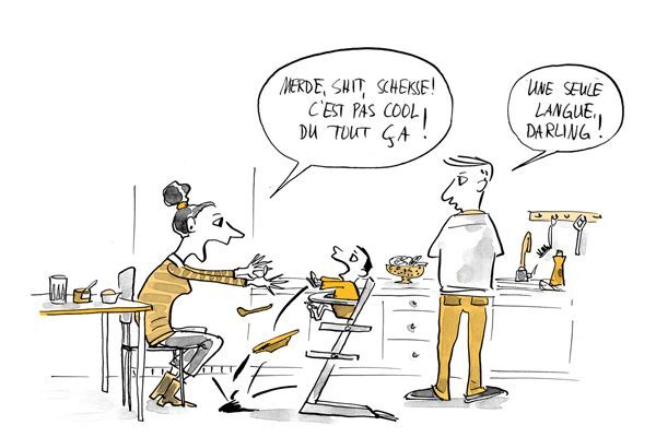 Illustration mère utilise des mots grossiers dans différentes langues
