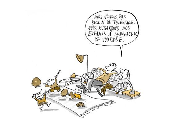 Illustration Les parents peuvent regarder les enfants pendant des heures