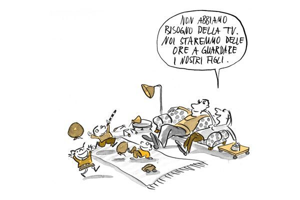 Illustrazione I genitori possono guardare i loro figli per ore