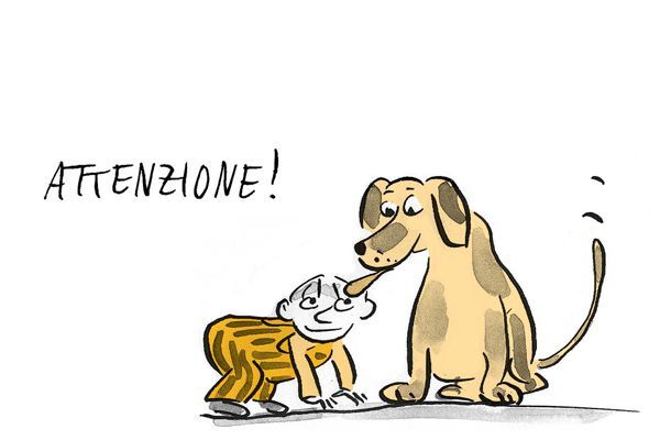 Illustrazione Attenzione ai cani prima di accarezzarli