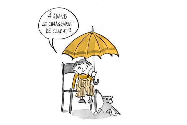 Illustration Un enfant demande "À quand le changement de climat?"
