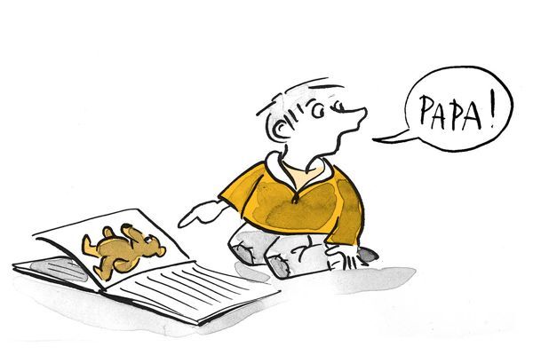 Illustration L'enfant appelle "papa"