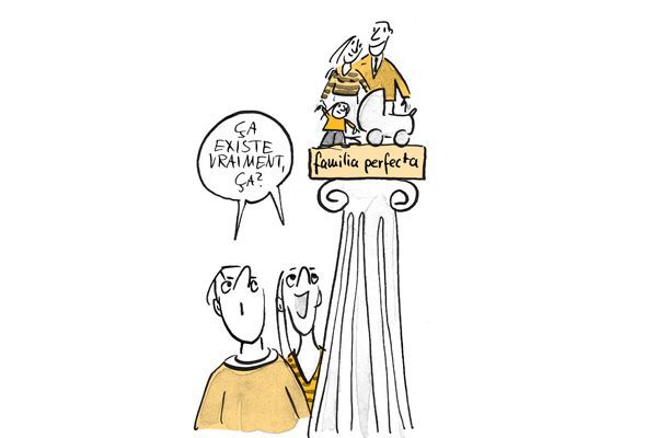 Illustration Les parents se demandent si la famille parfaite existe