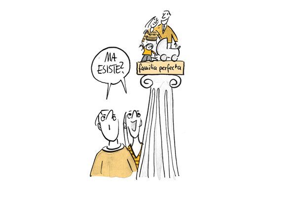 Illustrazione I genitori si chiedono se esista la famiglia perfetta
