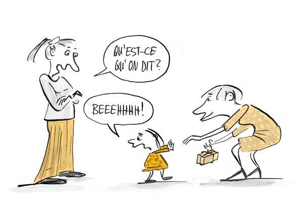 L'enfant ne veut pas embrasser la personne