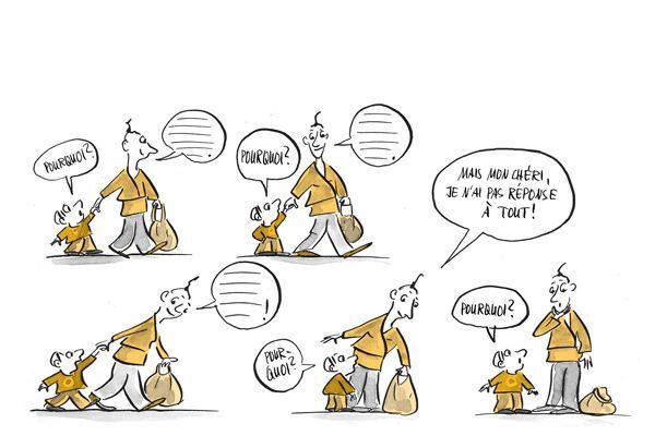 Illustration L'enfant demande toujours «Pourquoi?»