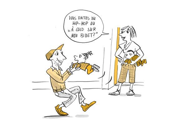 Illustration Un père danse avec son enfant