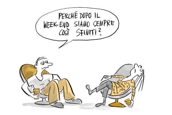 Uomo e donna seduti su sedie 