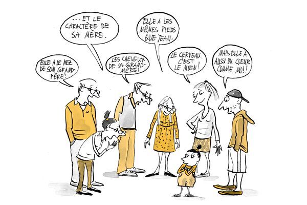 Six personnes disent quelque chose à la fille