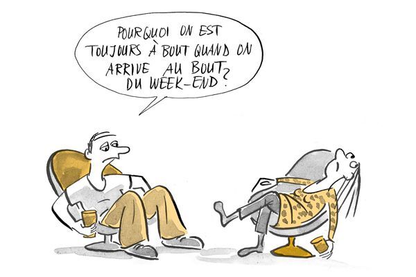 Homme et femme assis sur des chaises