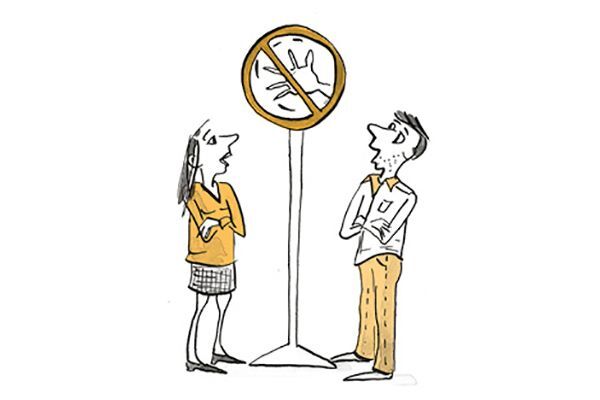 Illustration Klare Grenzen setzen aber nie das Kind schlagen.