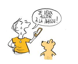 Illustration L'enfant pleure et veut rentrer à la maison