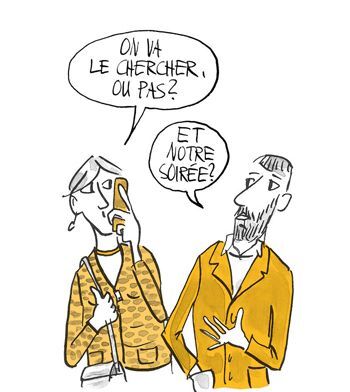 Illustration Les parents se demandent s'ils doivent venir chercher leur enfant