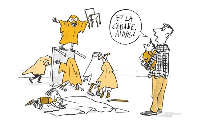 Illustration Les enfants se déguisent en fantômes