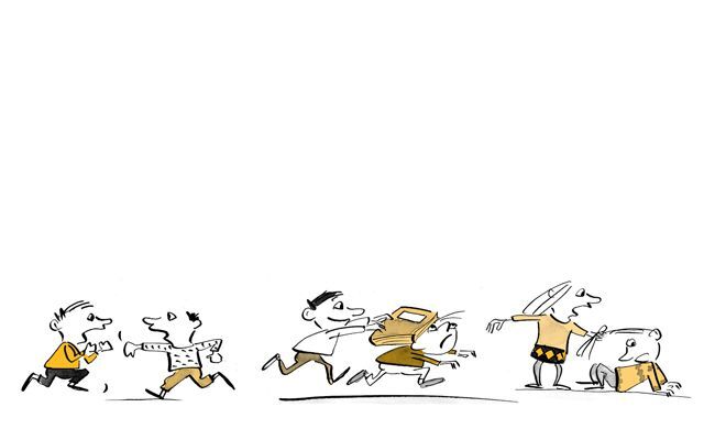 Illustration Les enfants se disputent et se battent