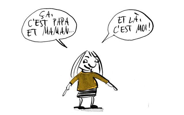 Illustration Un enfant a dessiné ses parents et lui-même