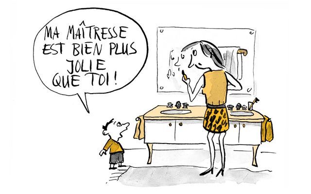 Illustration L'enfant trouve la jardinière d'enfants plus belle que sa mère