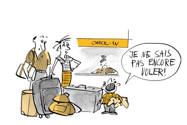 Illustration L'enfant n'a pas encore appris à voler