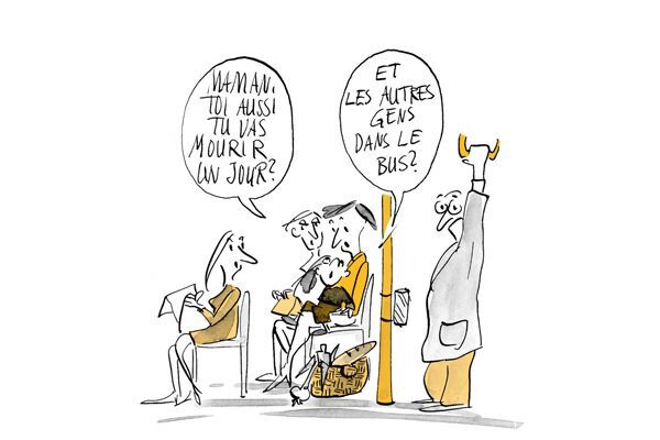 Illustration Un enfant demande à sa mère si elle doit mourir un jour