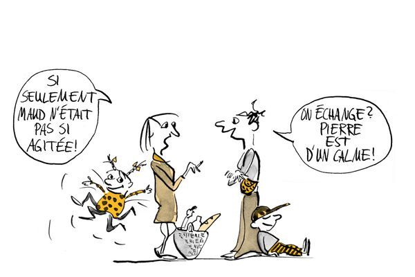 Illustration La mère aimerait que sa fille soit plus calme