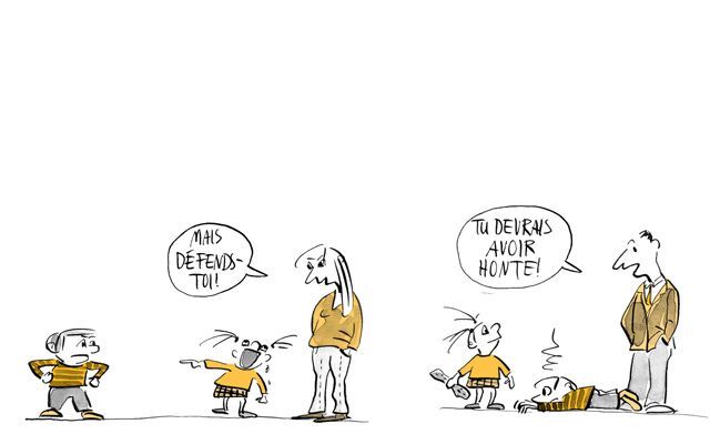 Illustration Se défendre et avoir honte