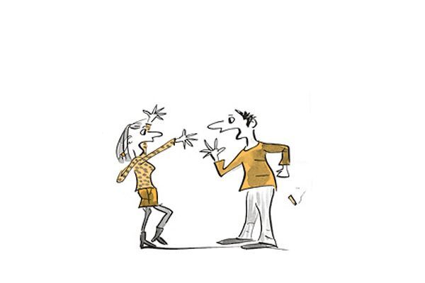 Illustration Ein Paar diskutiert heftig.