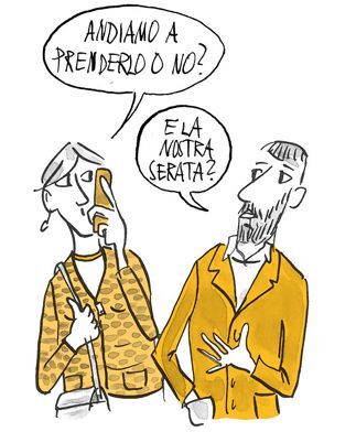 Illustrazione I genitori valutano se andare a prendere il proprio bambino