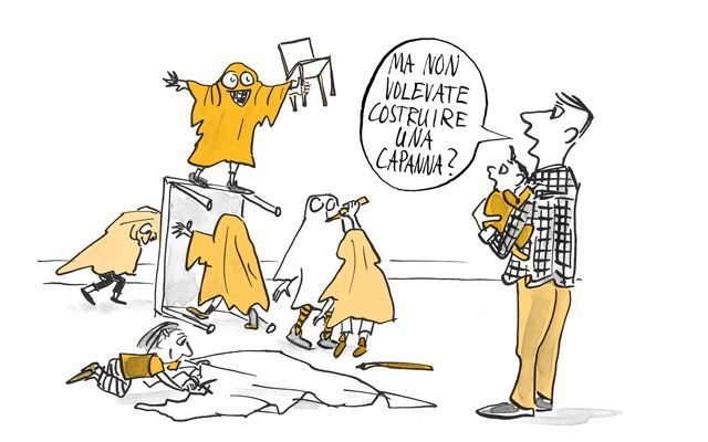 Illustrazione I bambini si vestono da fantasmi