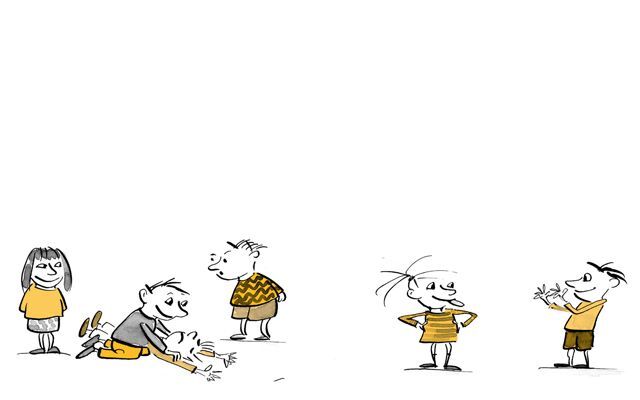 Illustrazione I bambini litigano e fanno pace