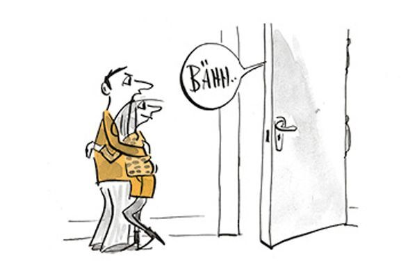 Illustration Ein Paar umarmt sich.