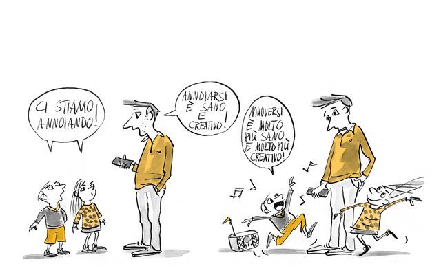 Illustrazione Per i bambini l'esercizio fisico è più salutare e creativo della noia