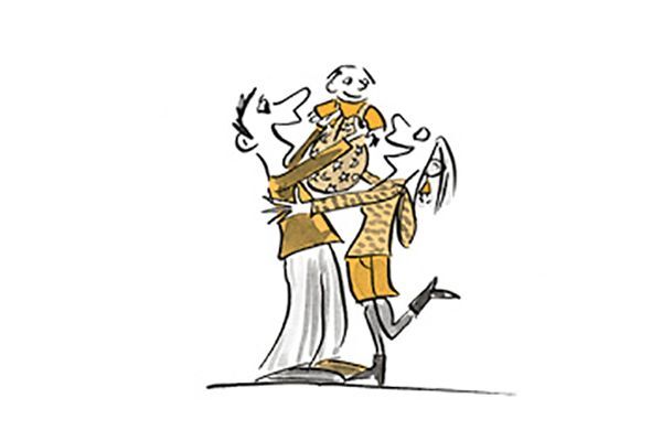Illustraion Eine glückliche Familie.