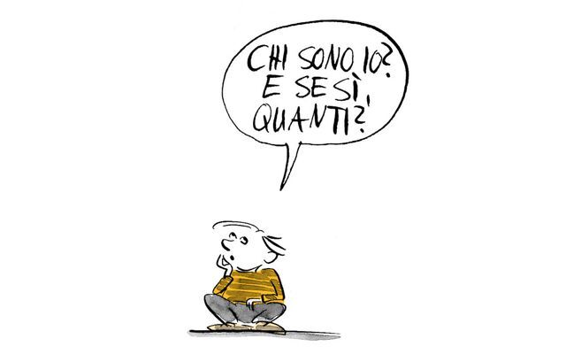 Illustrazione Il bambino si chiede chi sia