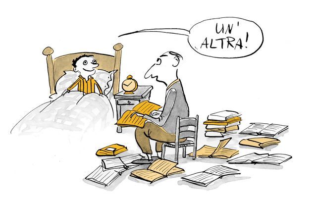 Illustrazione Il bambino vuole ascoltare un'altra storia dal padre