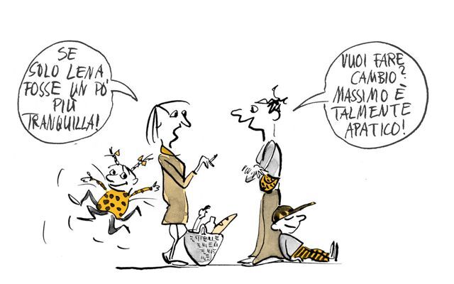 Illustrazione Il bambino vuole ascoltare un'altra storia dal padre