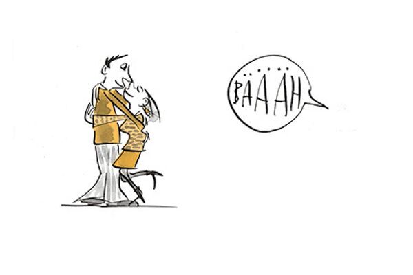 Illustration Ein Paar gibt sich einen Kuss.