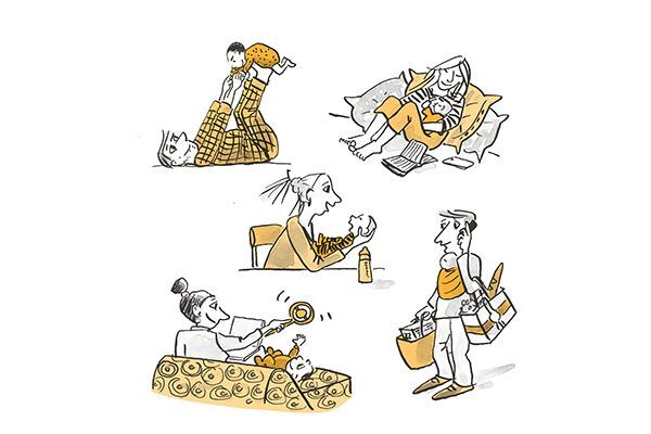 Illustration verschiedene Aktivitäten mit dem Kind.